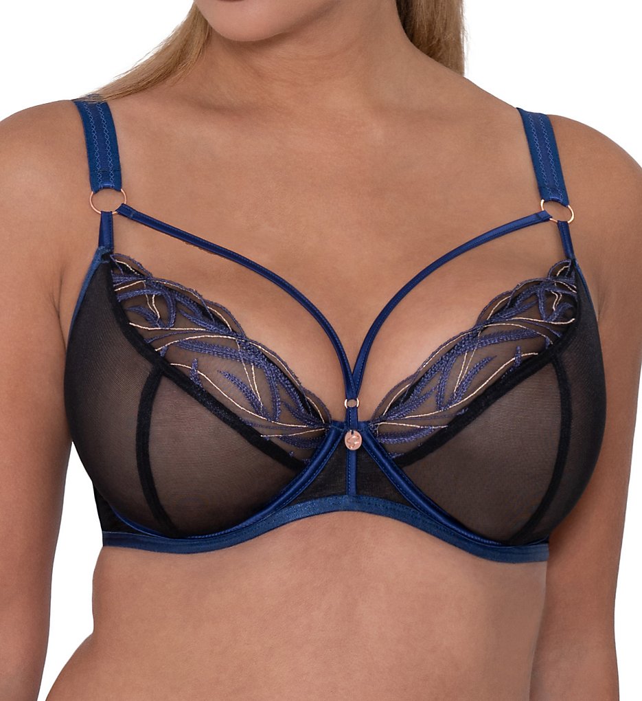 Curvy Kate : Curvy Kate ST9101 Scantilly Submission Plunge Bra (Black/Blue 32F)