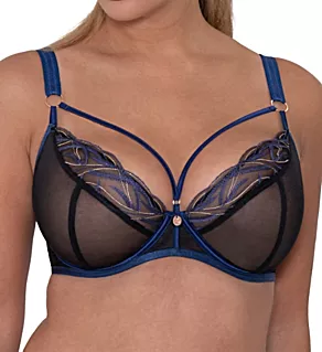 Scantilly Submission Plunge Bra Black/Blue 30DD