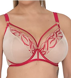 Scantilly Submission Plunge Bra Latte/Red 32DD