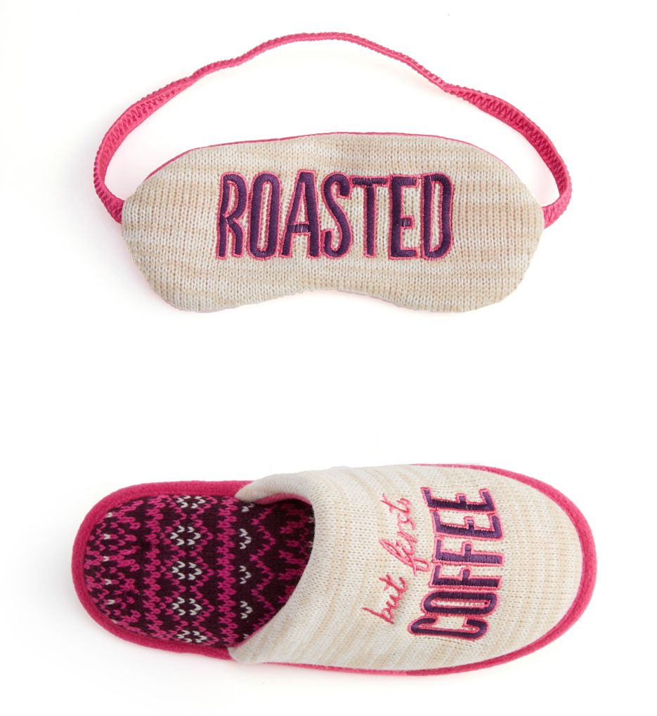 But First Coffee Memory Foam Slipper & Eye Mask-fs