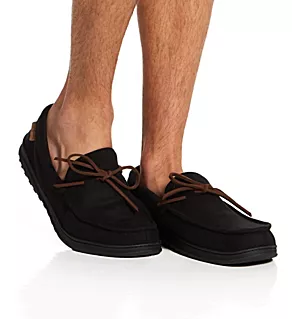 Ethan Perforated Micro Suede Moccasin BLK XL