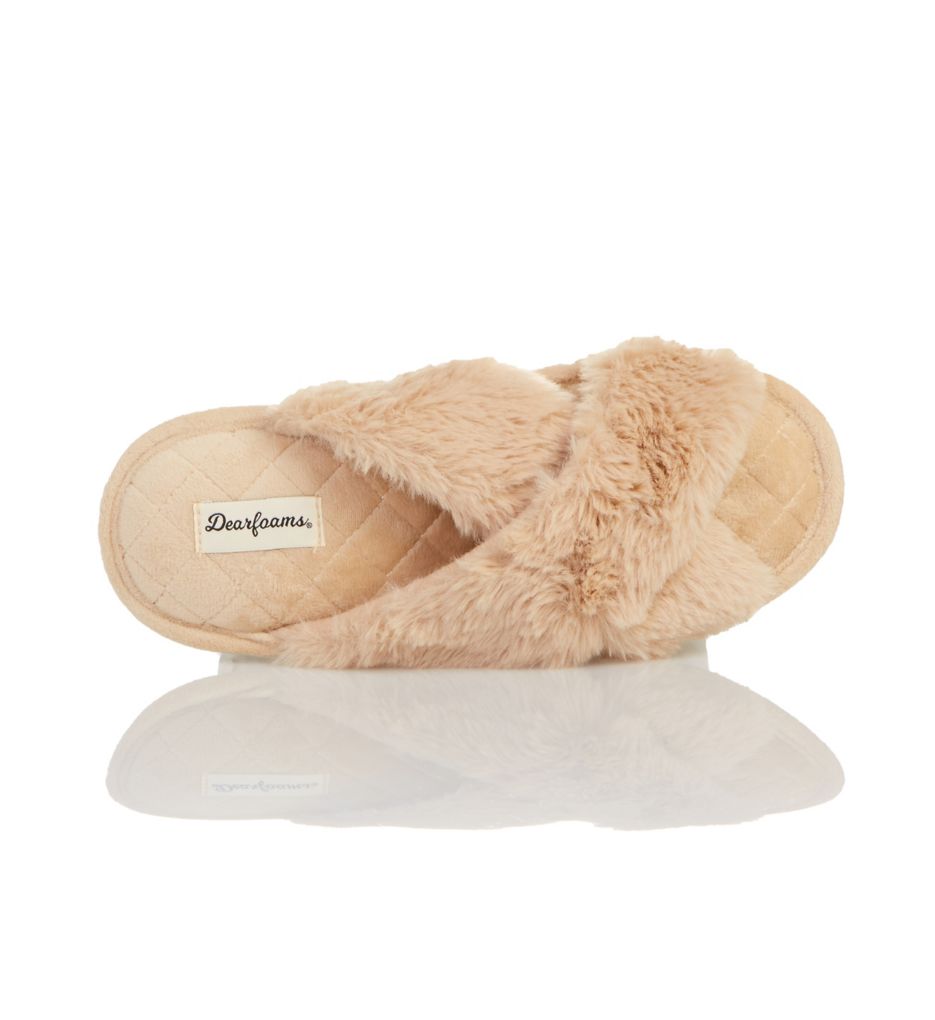 Women's dearfoams jessica online faux fur slide slippers