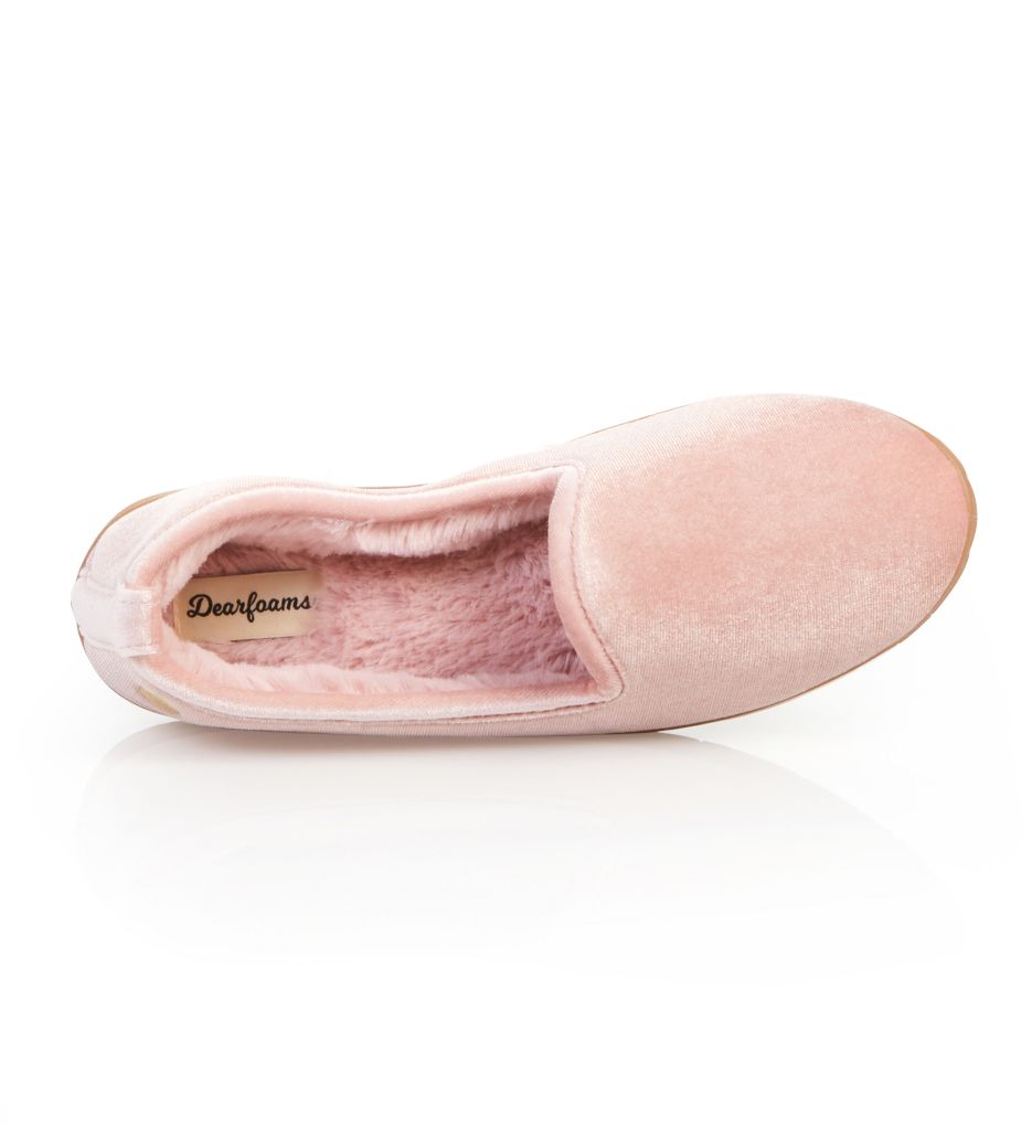 Dearfoams Rachel Shiny Velour Closed Back Slipper 31017 - Image 1