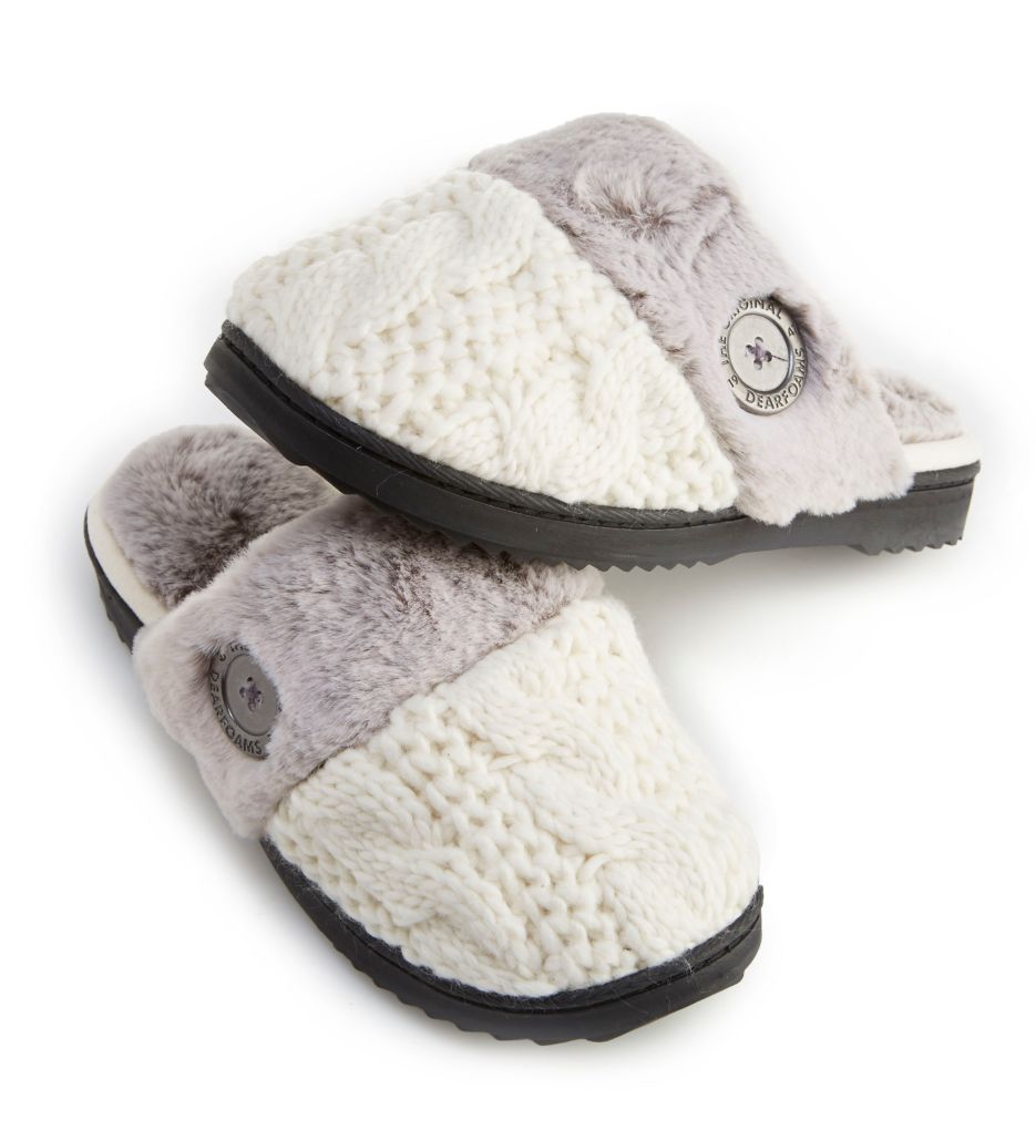 Cable Knit Closed Toe Scuff Slipper-cs2