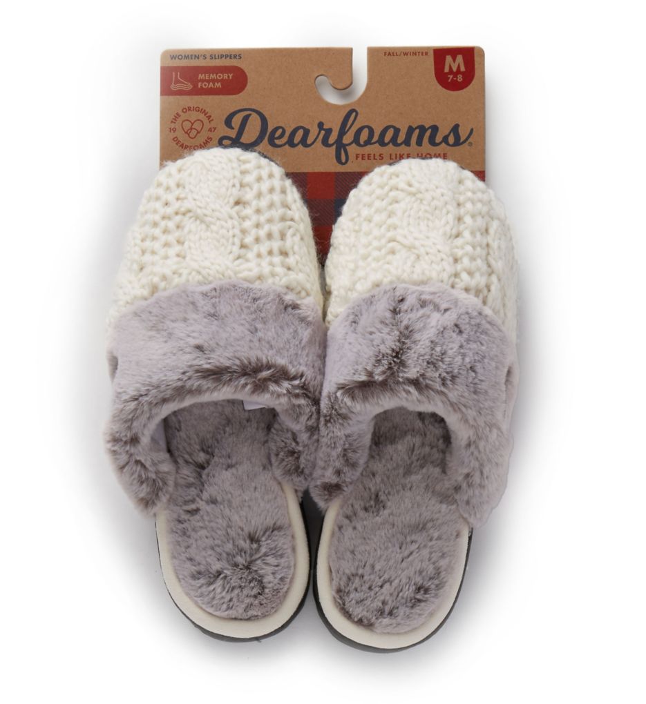 Cable Knit Closed Toe Scuff Slipper-cs4