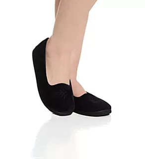 Rebecca Microfiber Velour Closed Back Slipper Black L