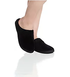 Darcy Velour Clog Slipper with Quilted Cuff Black M
