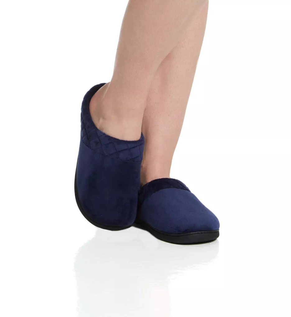 Darcy Velour Clog Slipper with Quilted Cuff Peacoat M
