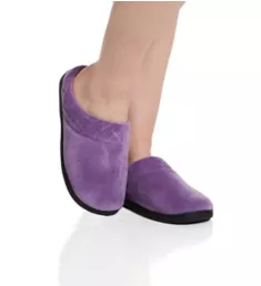 Darcy Velour Clog Slipper with Quilted Cuff Smokey Purple S