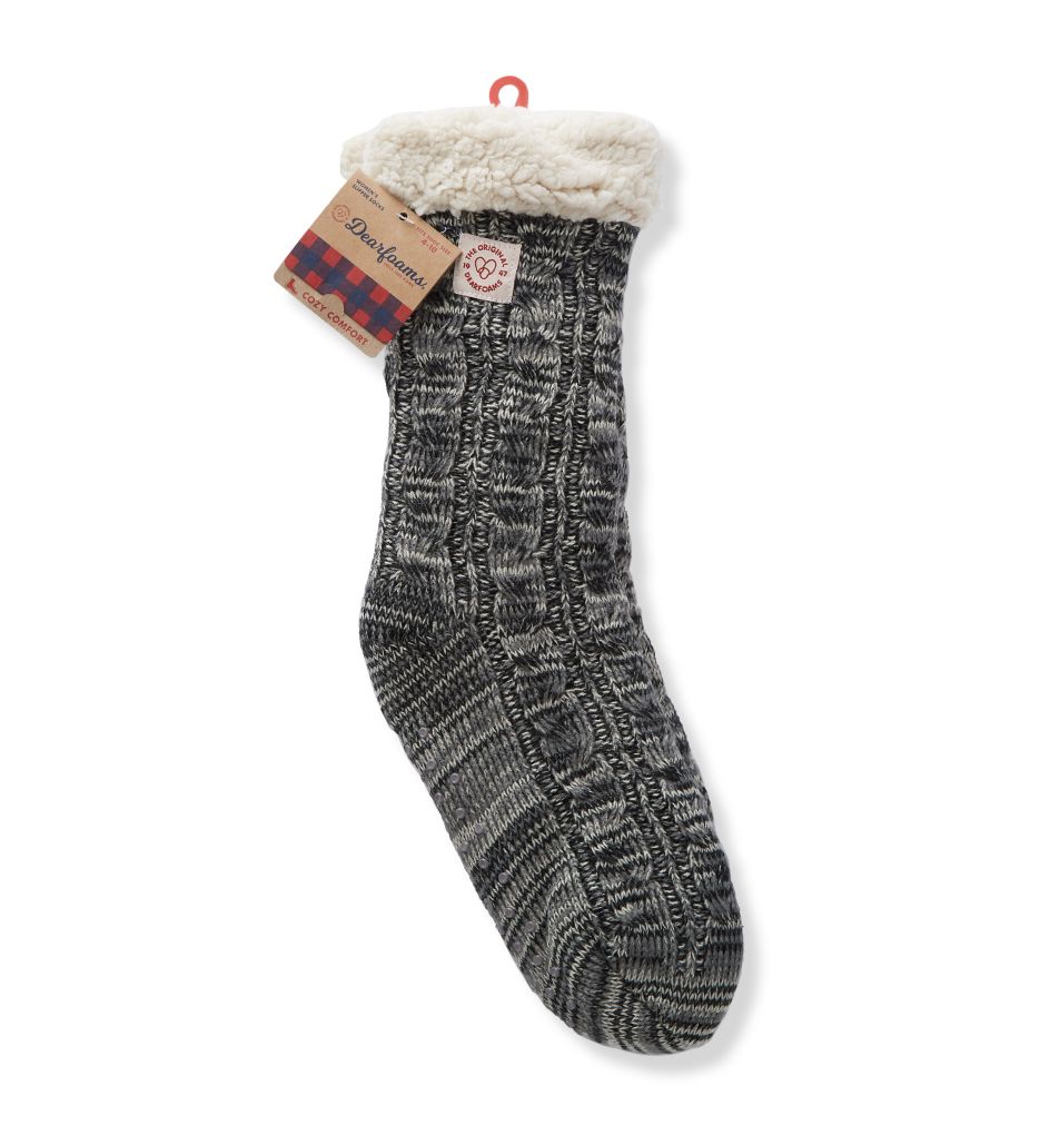 Marled Cable Knit Blizzard Slipper Sock-fs