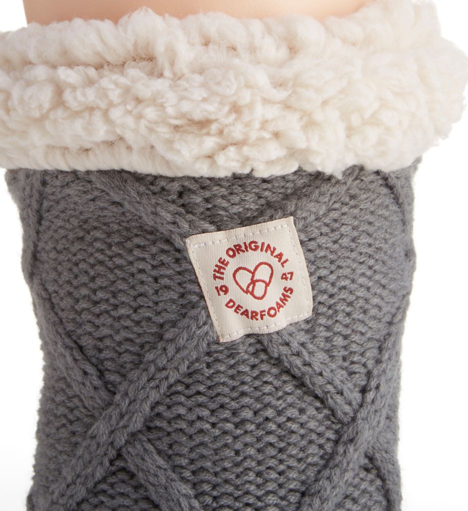 Lattice Cable Knit Blizzard Slipper Sock-cs3