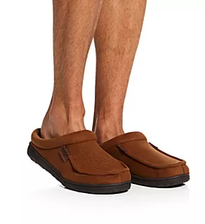 Perforated Microsuede Clog Slipper Chsnut 2XL