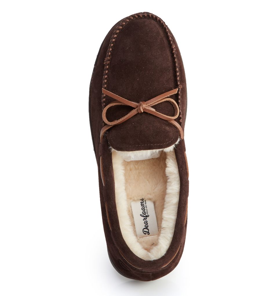 Suede Moccasin Slipper With Memory Foam-fs