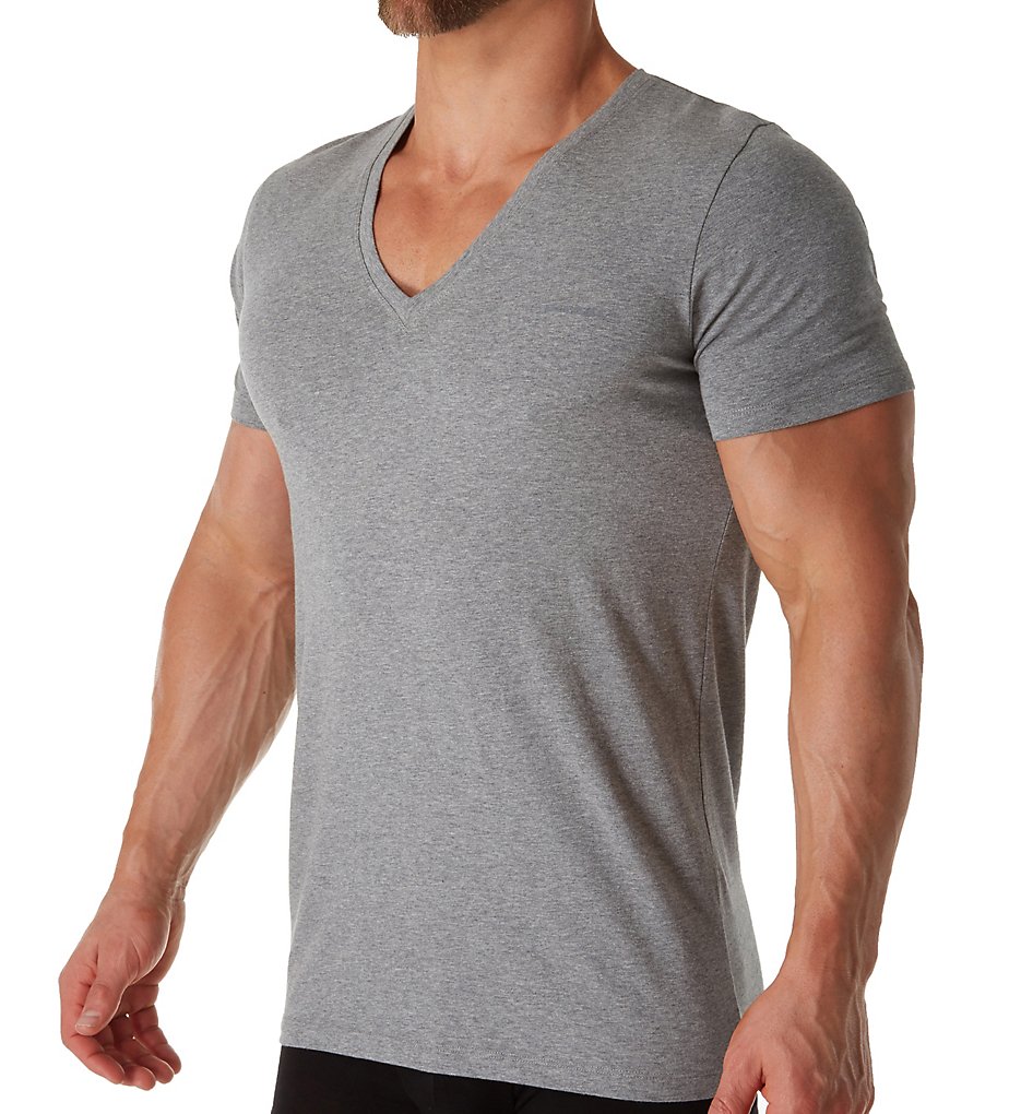 Diesel CGB3BAHF Essentials Umtee Jesse Deep V T-Shirt (Grey)