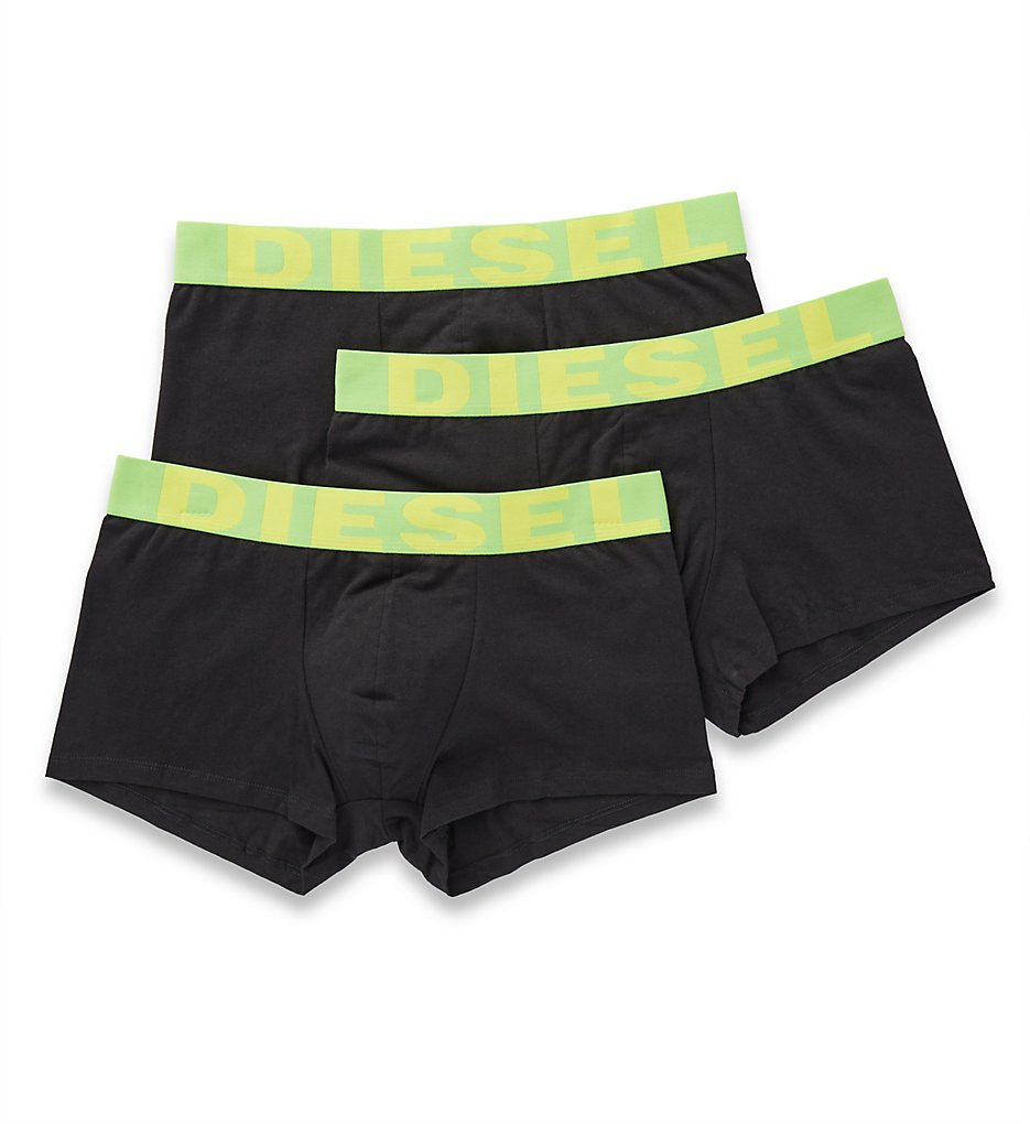 Diesel SAB2GAPG Explicit Shawn Cotton Stretch Trunks - 3 Pack (Black/Green/Yellow)