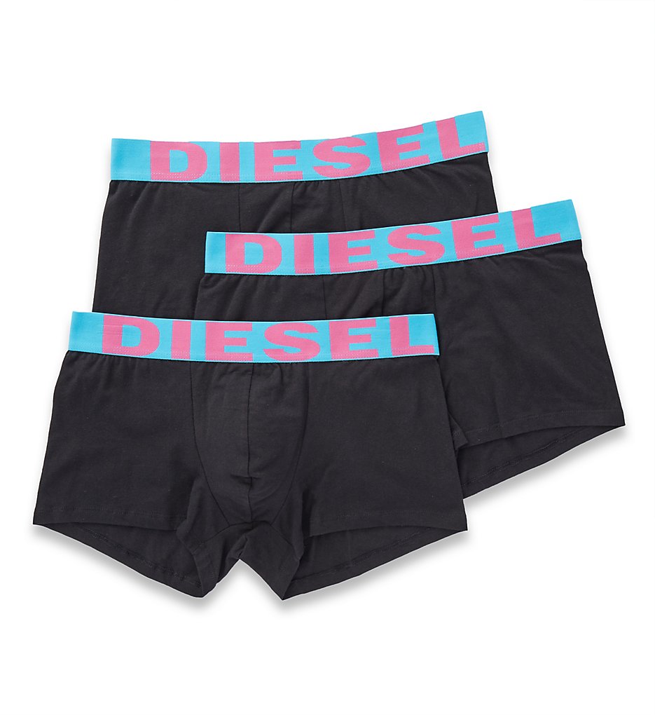 Diesel SAB2GAPG Explicit Shawn Cotton Stretch Trunks - 3 Pack (Black/Turquoise/Pink)