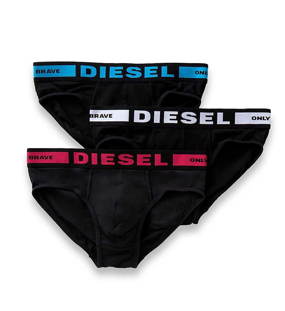 Diesel SH05BAOF Andre Cotton Stretch Briefs - 3 Pack (Pink/Blue/White)