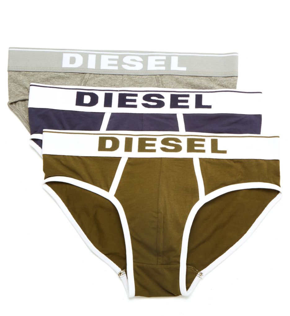 Diesel Men's 3-Pack Andre Cotton Stretch Briefs, New Black/White/Grey,  XX-Large at  Men's Clothing store