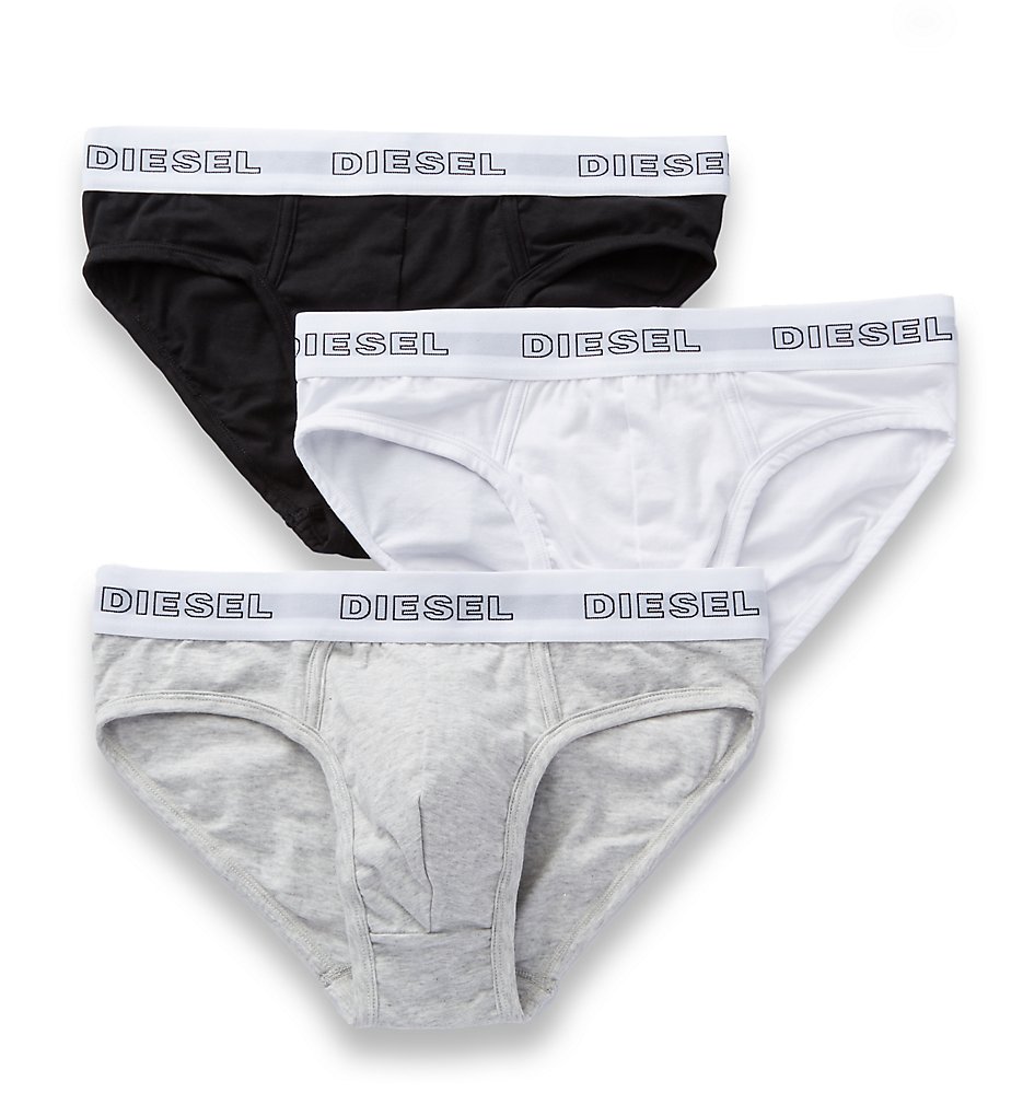 Diesel SH05WAYK Essentials Andre Briefs - 3 Pack (Black/White/Grey)
