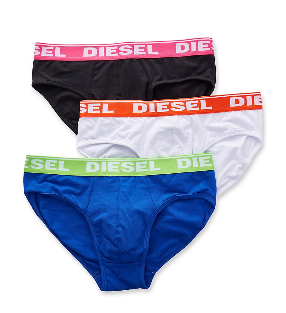 Diesel SH5GAFN Andre Cotton Stretch Briefs - 3 Pack (White/Navy/Black)