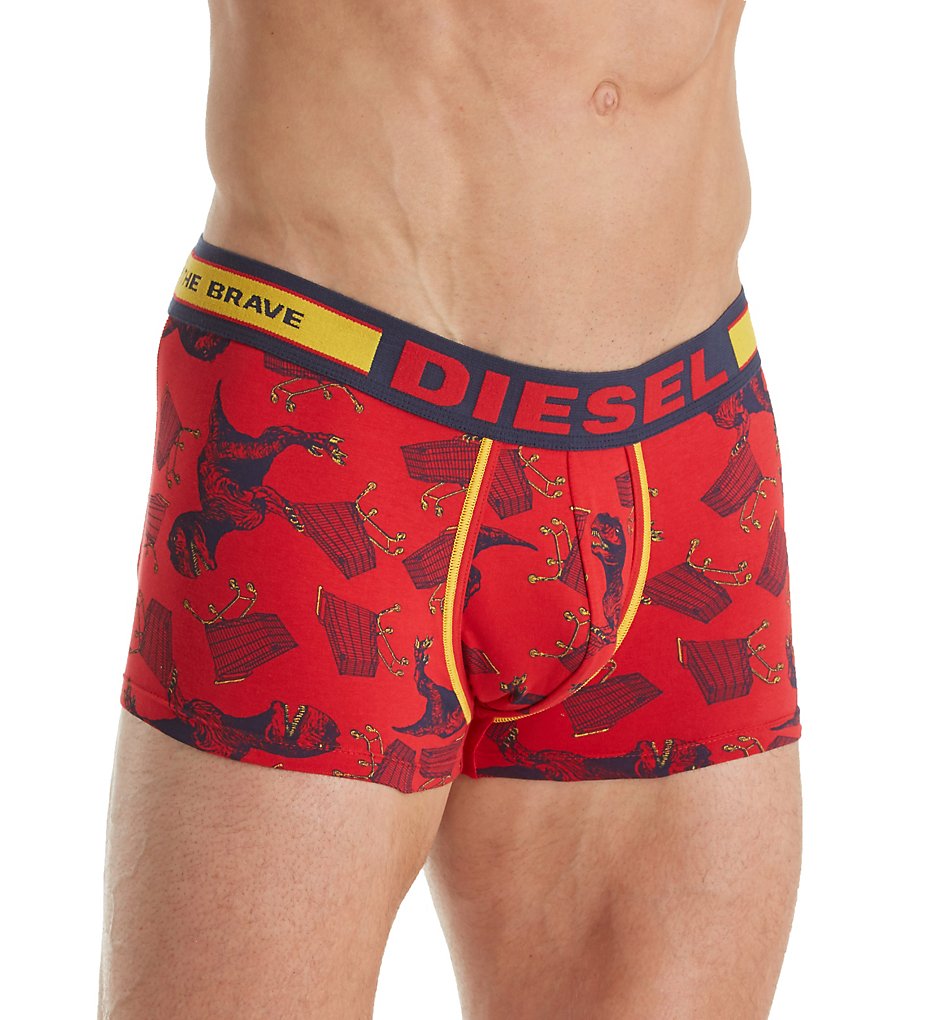 Diesel SJ54KAPM Hero Fashion Dino Print Boxer Trunk (Red/Navy Dino)
