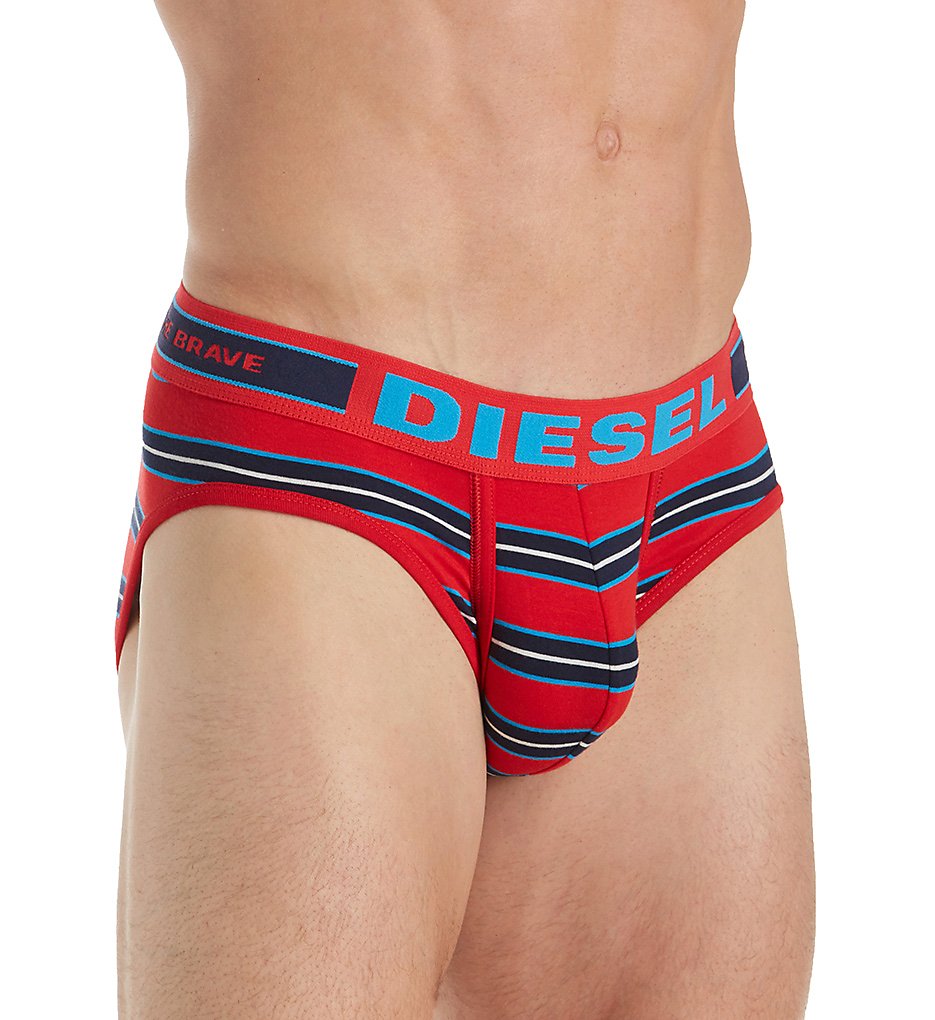Diesel SJ64PAPU Jack Bright Stripes Fashion Briefs (Red/Blue Stripe)