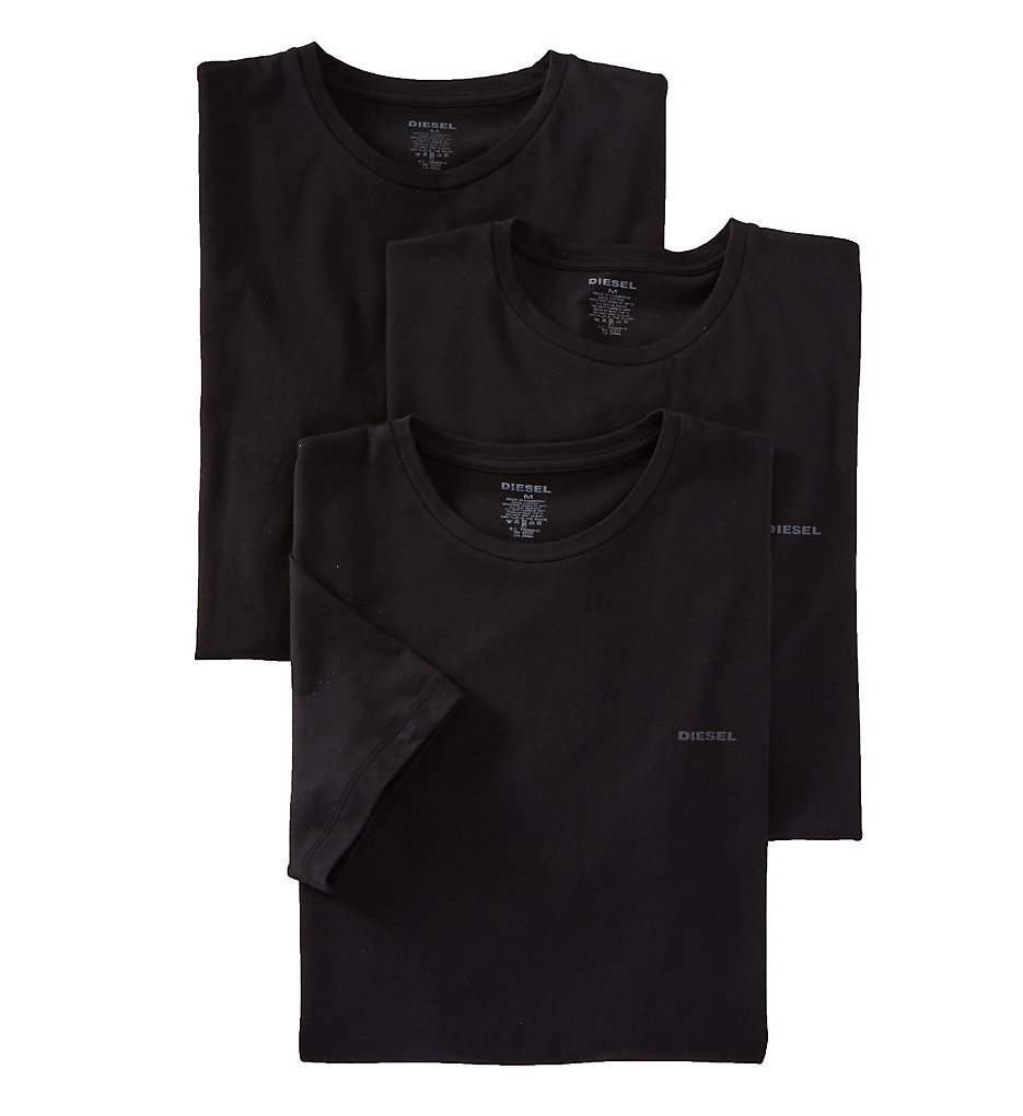Diesel SPDGAALW Essentials Umtee Jake Crew Neck T-Shirt - 3 Pack (Black)