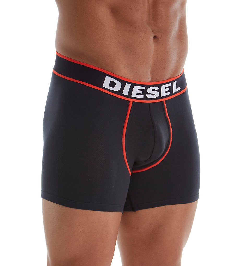 Diesel SSTTLAMI Motion Cool 360 Retro Cotton Stretch Boxer Briefs (Black)
