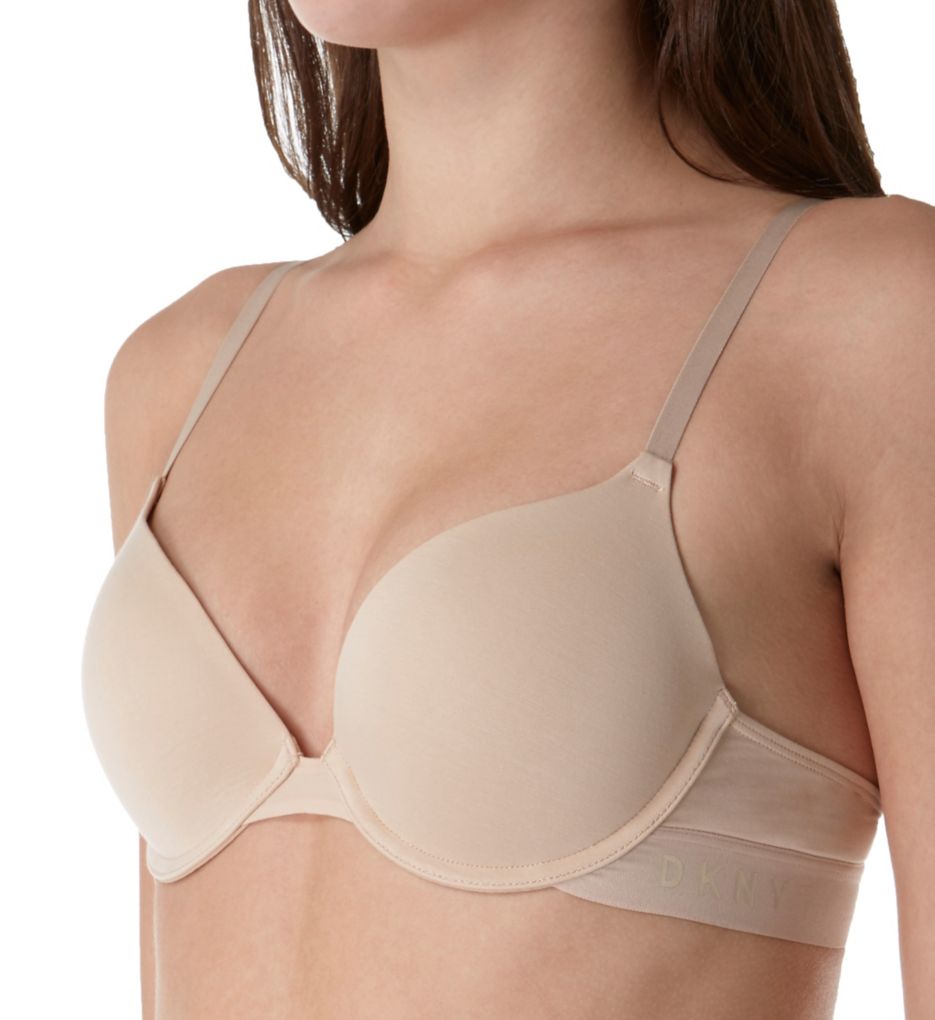 DKNY Women's Classic White Cotton Custom Lift Push-Up Bra 34 C