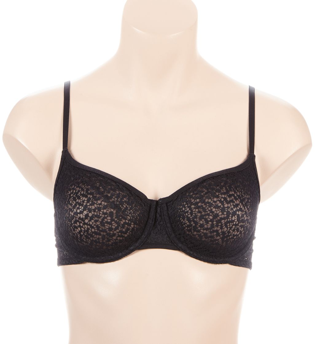 DKNY Modern Lace Unlined Underwire Bra Black 36C  - Image 1