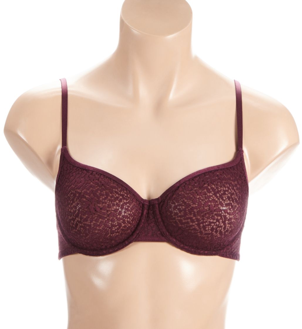 DKNY Modern Lace Unlined Underwire Bra Mulberry 32A  - Image 1