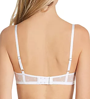 Monogram Mesh Unlined Demi Bra Poplin White 32A