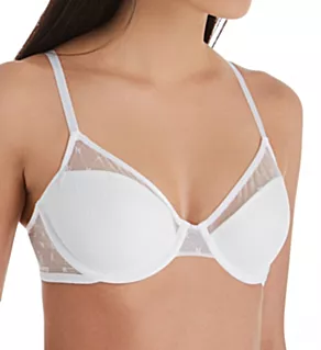 Monogram Mesh T-shirt Bra Poplin White 32DD