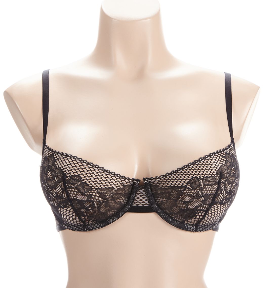 DKNY Unlined Demi Bra Black/Taupe 32B  - Image 1