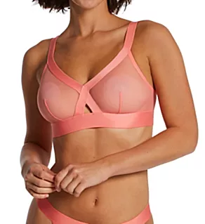 Sheers Soft Cup Triangle Bralette Shell Pink M