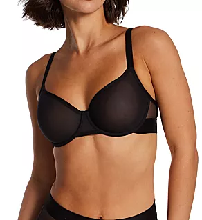 Sheers Unlined Demi Underwire Bra Black 32D