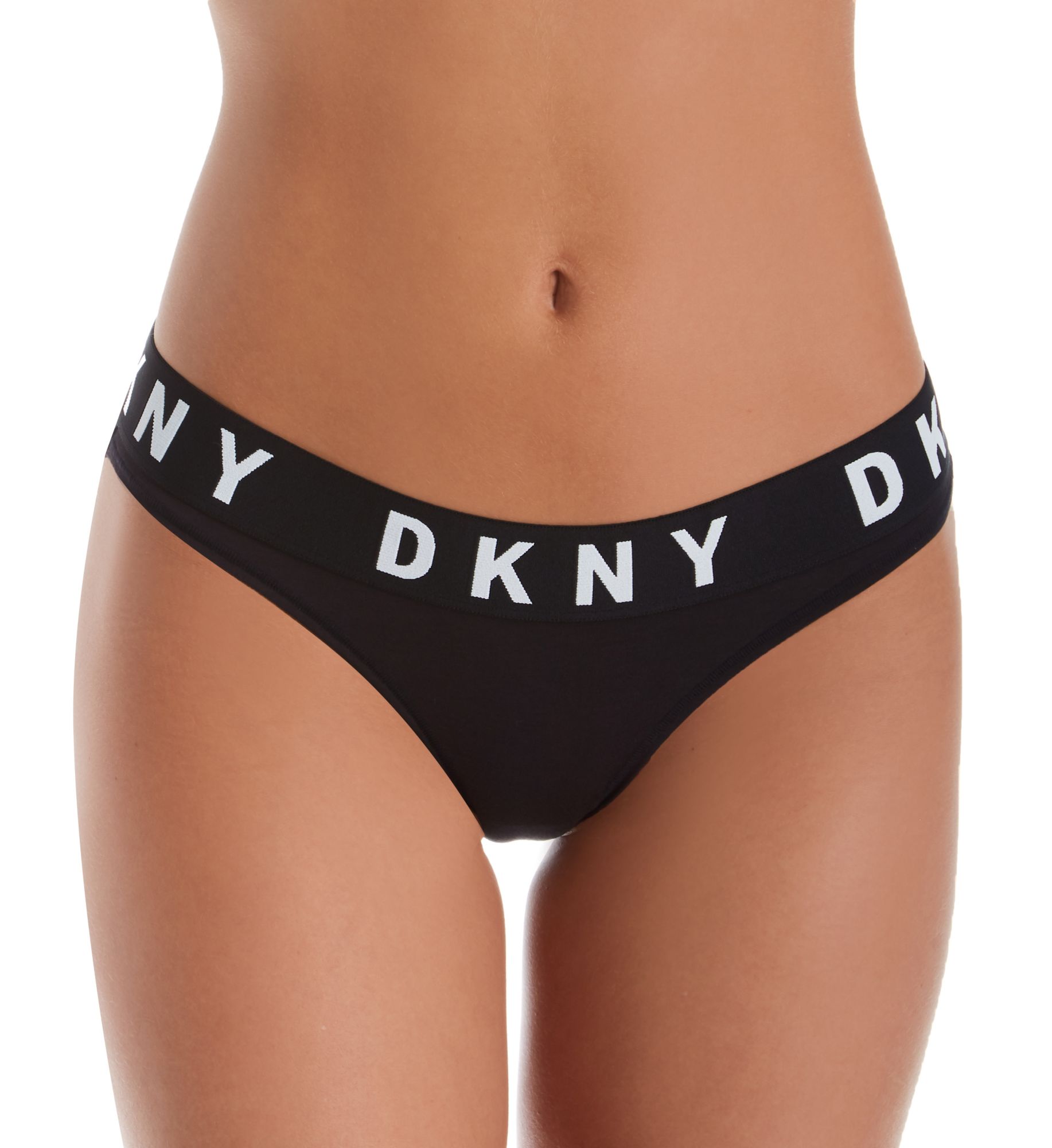 DKNY Cozy Boyfriend Bikini Panty Black/White S  - Image 1