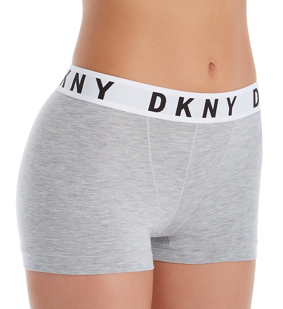 DKNY : DKNY DK4515 Cozy Boyfriend Boxer Brief Panty (Grey/White/Black XL)
