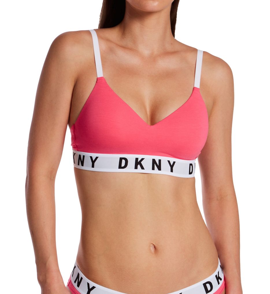DKNY Women's Cozy Boyfriend Wirefree Push Up Bra in Pink Taffy | Size Small | HerRoom.com