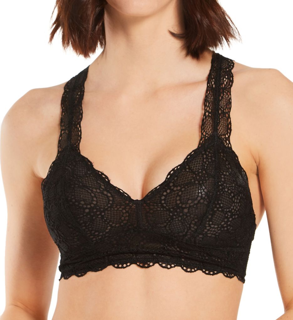 DKNY Women's Lace Comfort Wireless Bra, Black, Small 