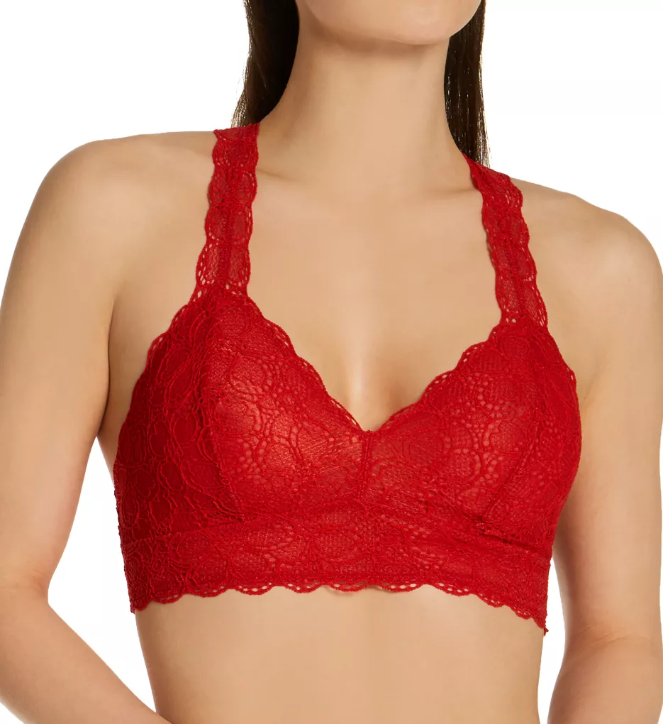 DKNY Size 34C NWT Bright Red Classic Lace Unlined Demi Bra #DK4008