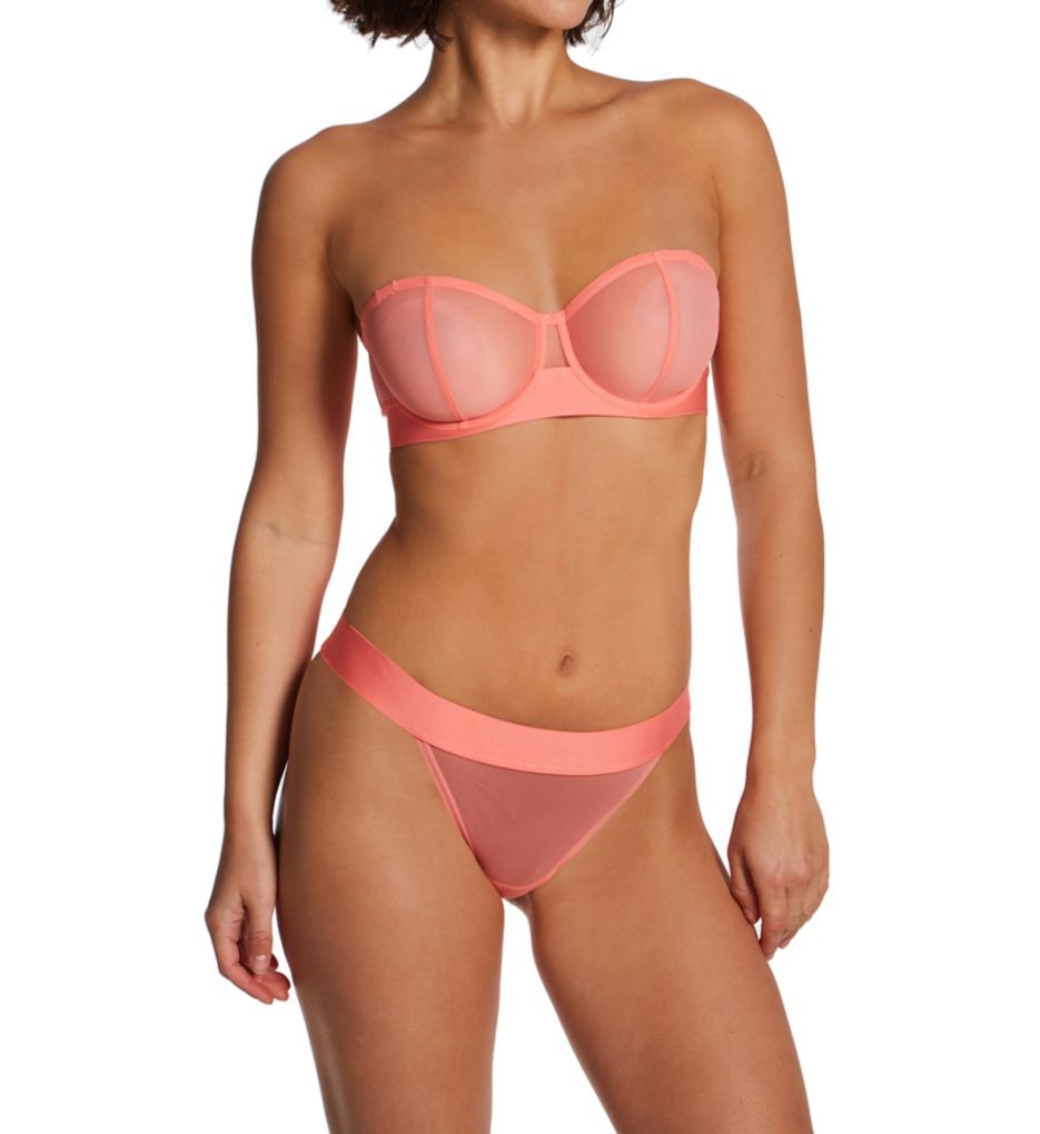 Dkny Sheers Strapless Mesh Bra Dk4939 In Cashmere