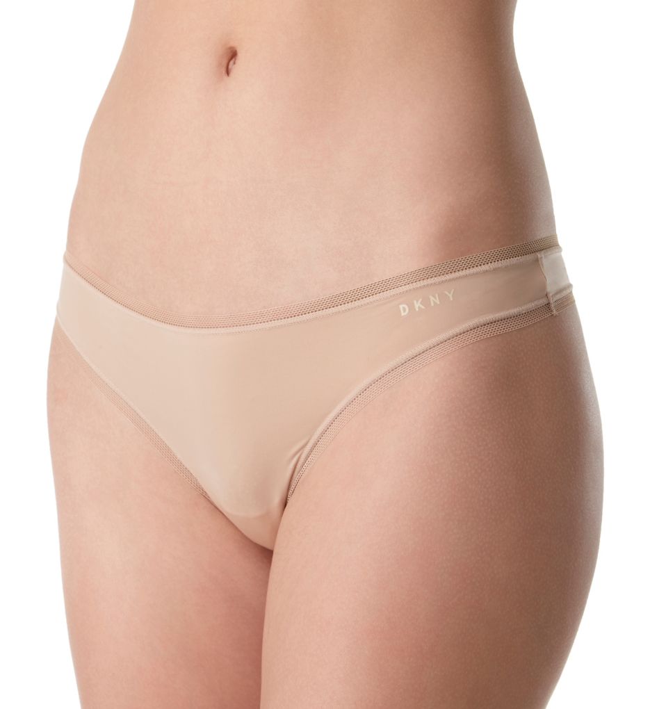 DKNY Women's Litewear Thong Panty in Beige | Size Large | HerRoom.com