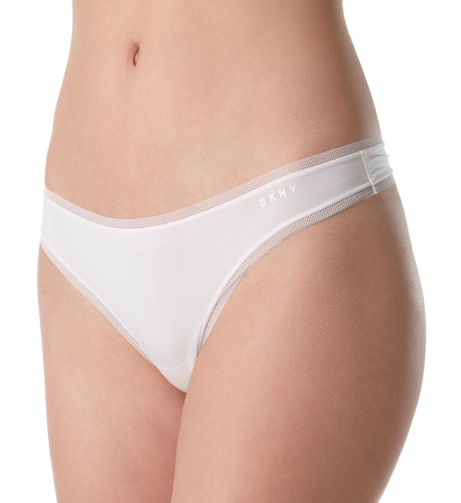 DKNY Women's Litewear Thong Panty in Beige | Size Medium | HerRoom.com