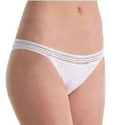 Classic Cotton Lace Trim Bikini Panty Poplin White XL