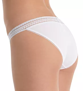 Classic Cotton Lace Trim Bikini Panty Poplin White XL