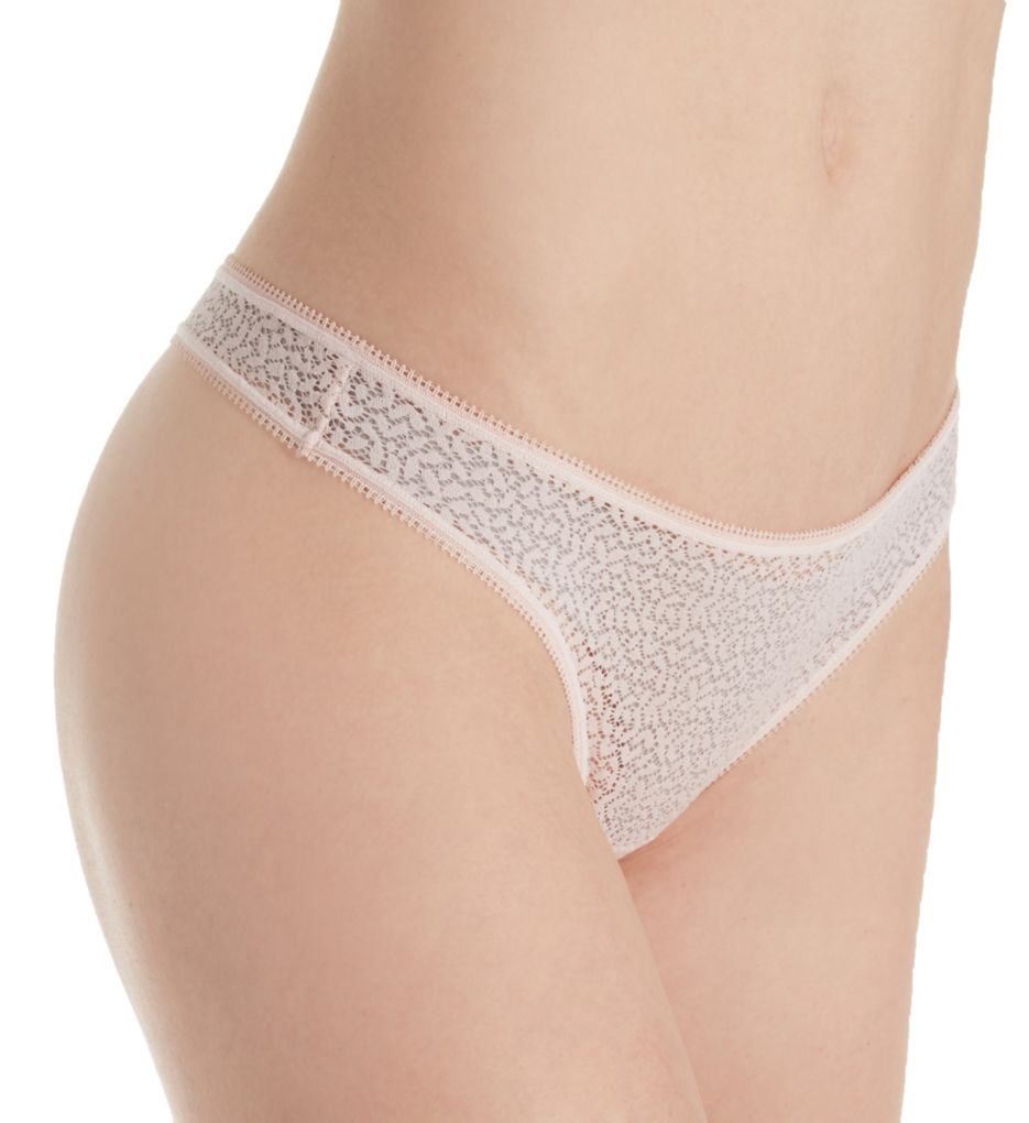 DKNY Women's Modern Lace Thong Panty in Pink | Size Large | HerRoom.com
