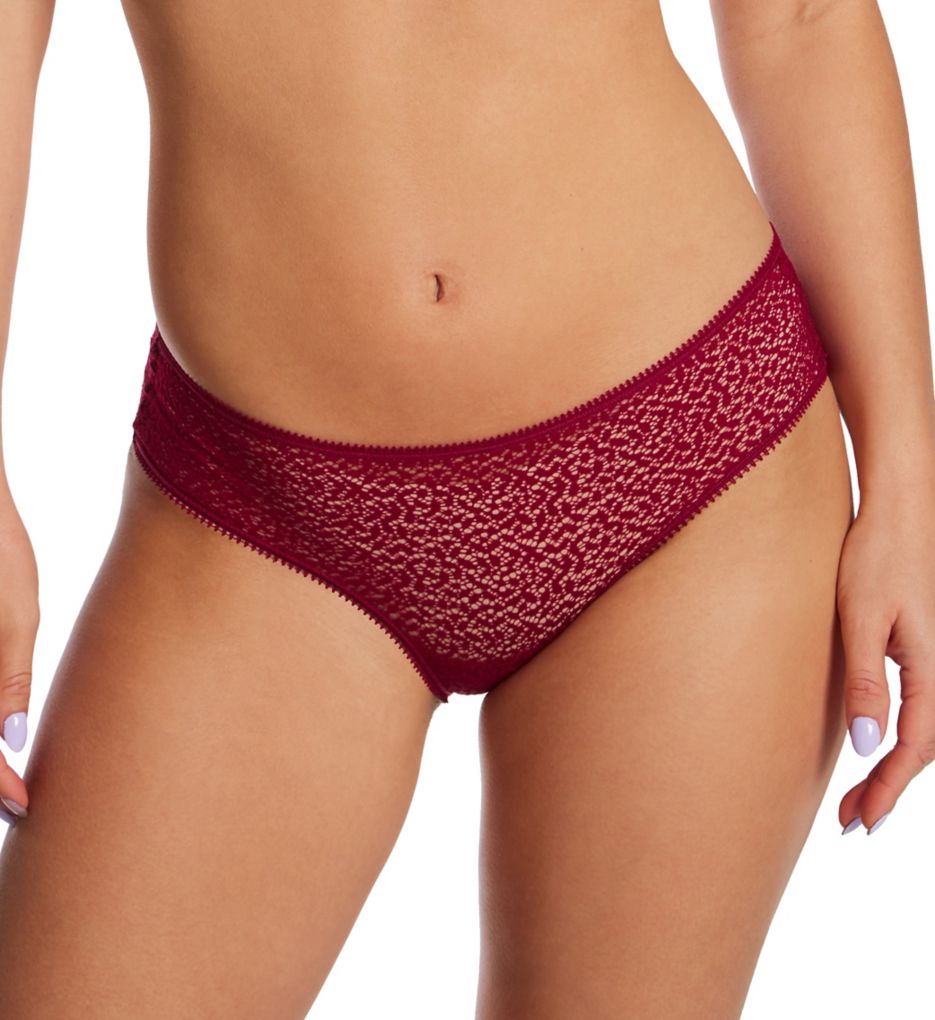 DKNY Women's Modern Lace Hipster Panty in Red | Size Medium | HerRoom.com