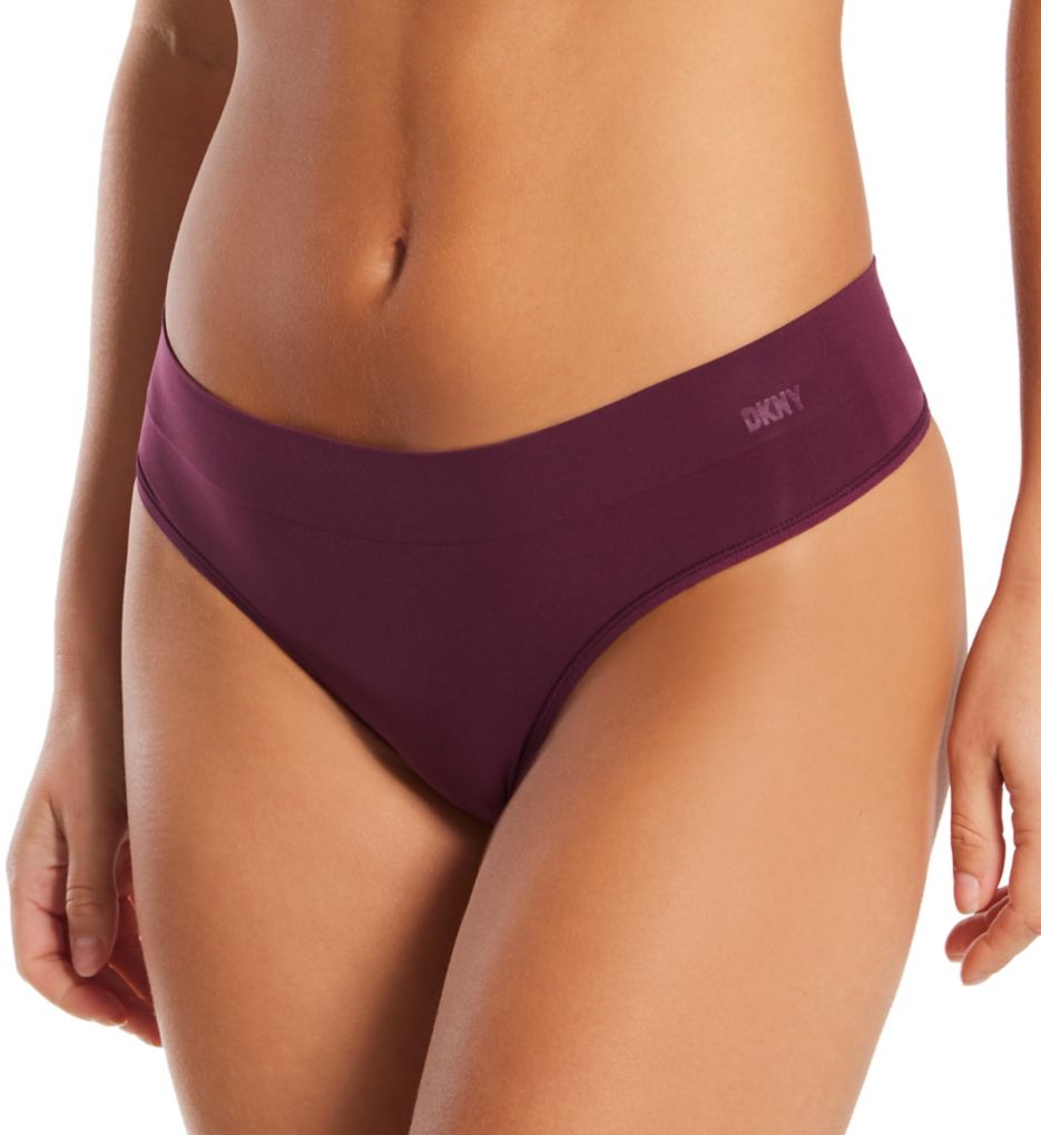 DKNY Women's Seamless Litewear Thong Panty in Purple | Size Large | HerRoom.com