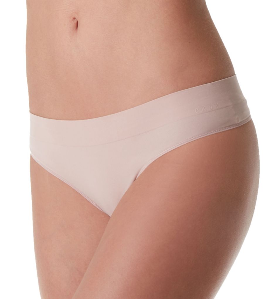 DKNY Women's Seamless Litewear Thong Panty in Pink | Size XL | HerRoom.com